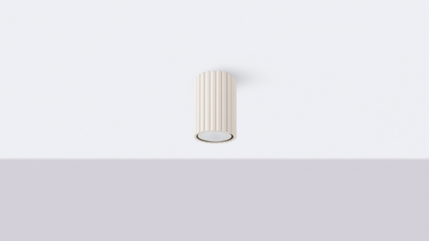 Plafonnier en aluminium cannelé 10 cm blanc - Karbon