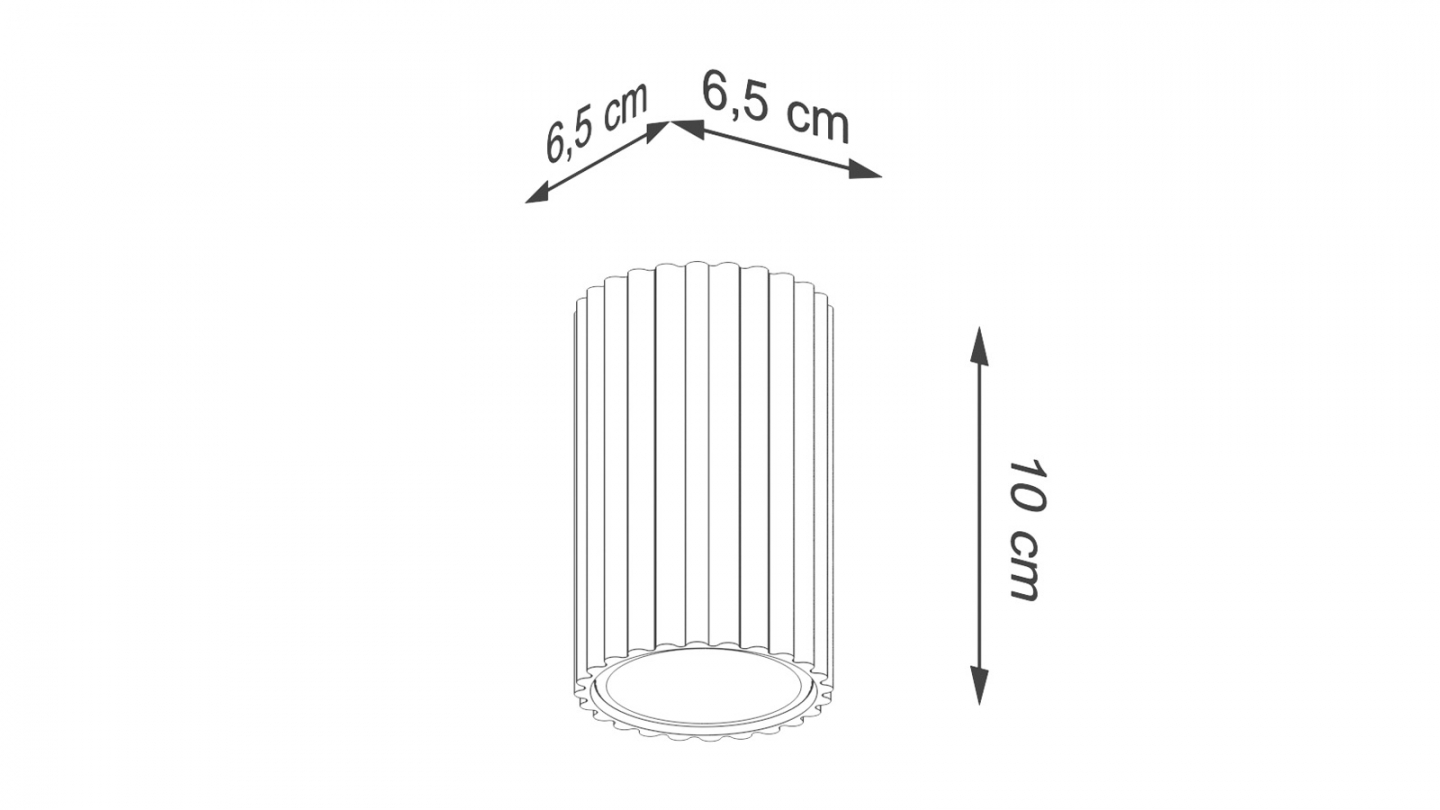 Plafonnier en aluminium cannelé 10 cm noir - Karbon