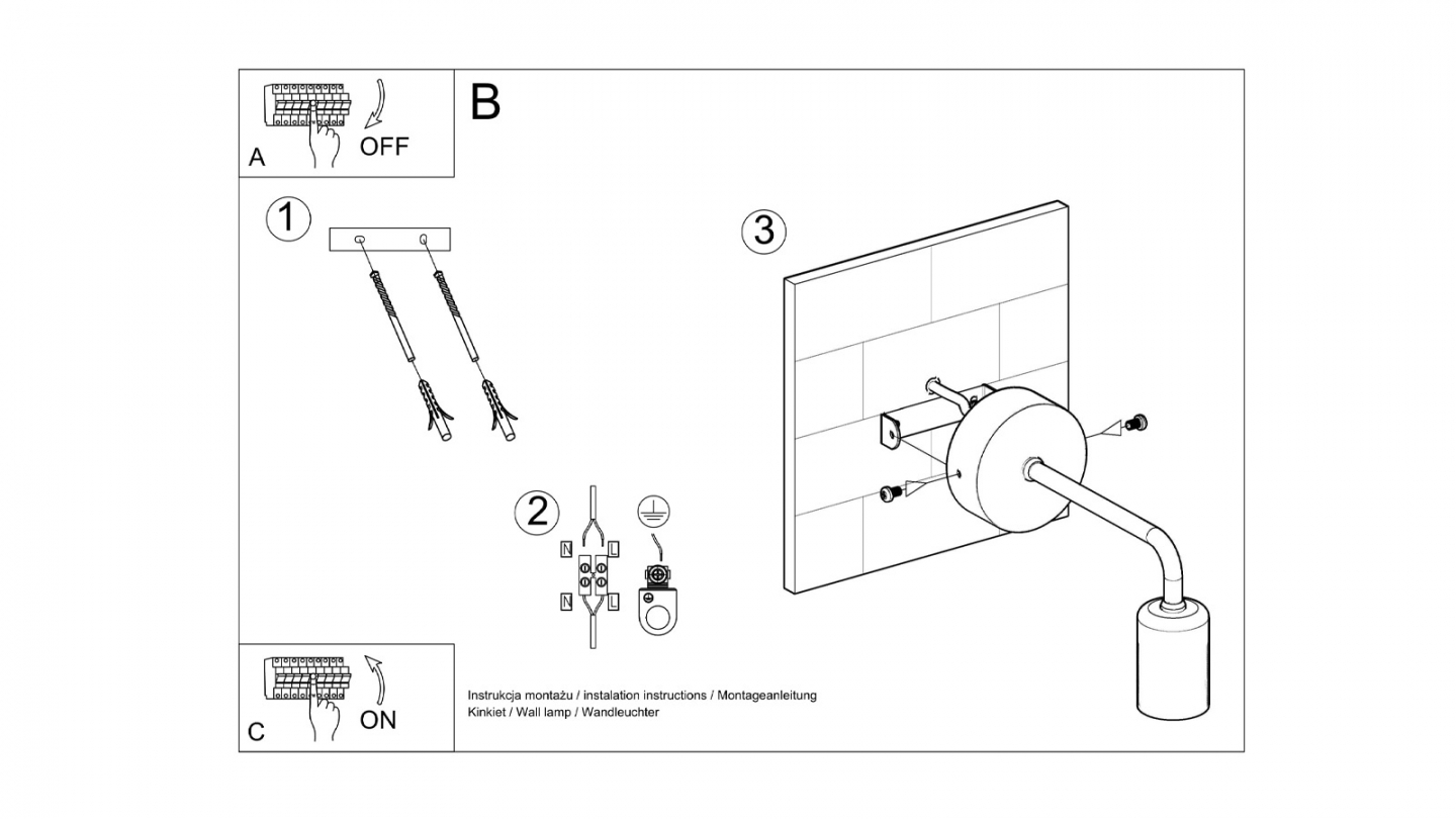 Applique en métal noir - Duomo
