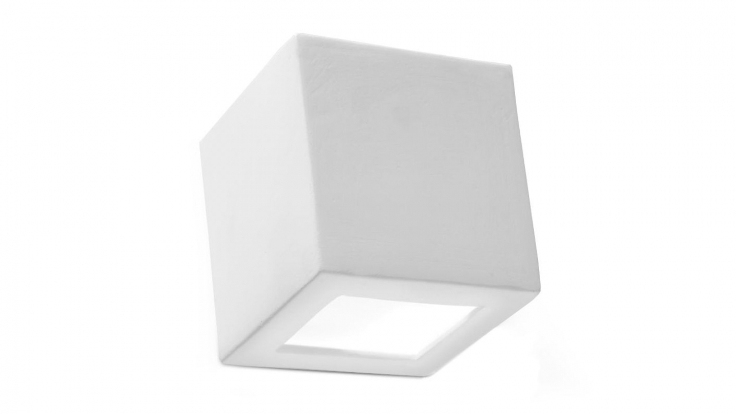 Applique cubique en céramique blanche - Leo