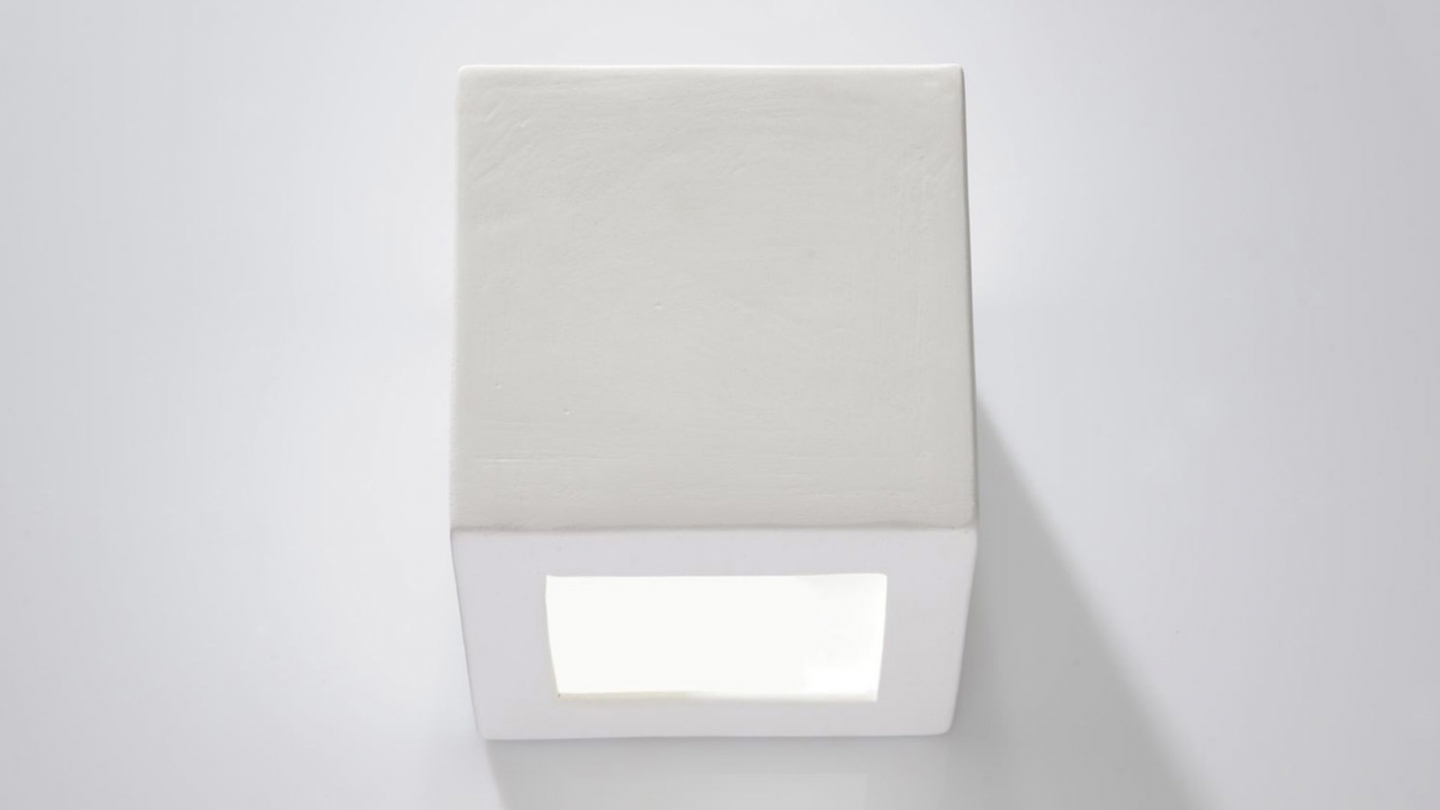 Applique cubique en céramique blanche - Leo