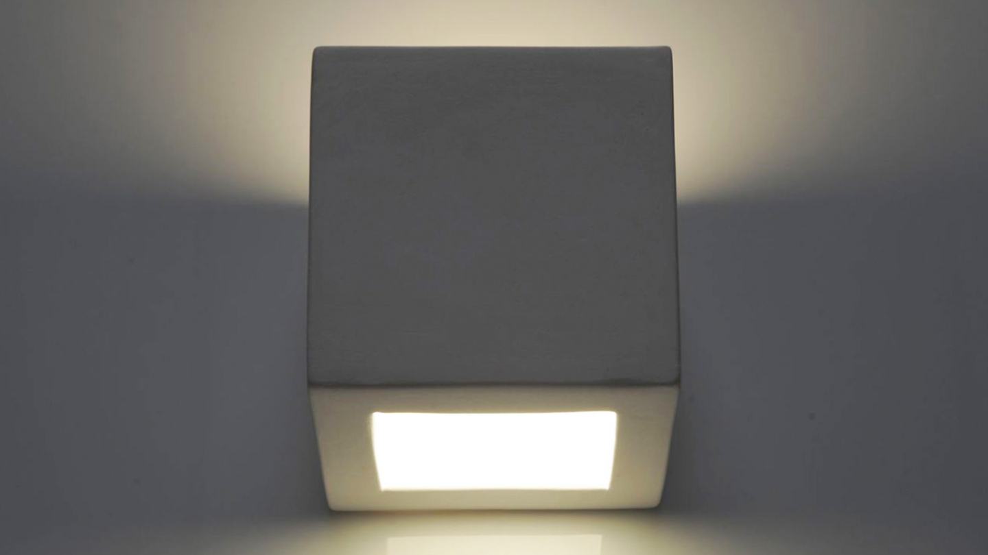 Applique cubique en céramique blanche - Leo