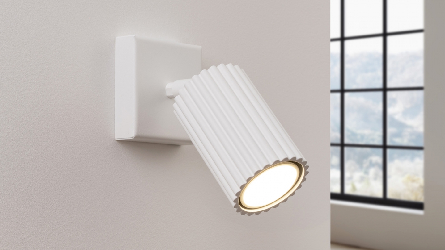 Applique en aluminium cannelé beige - Karbon