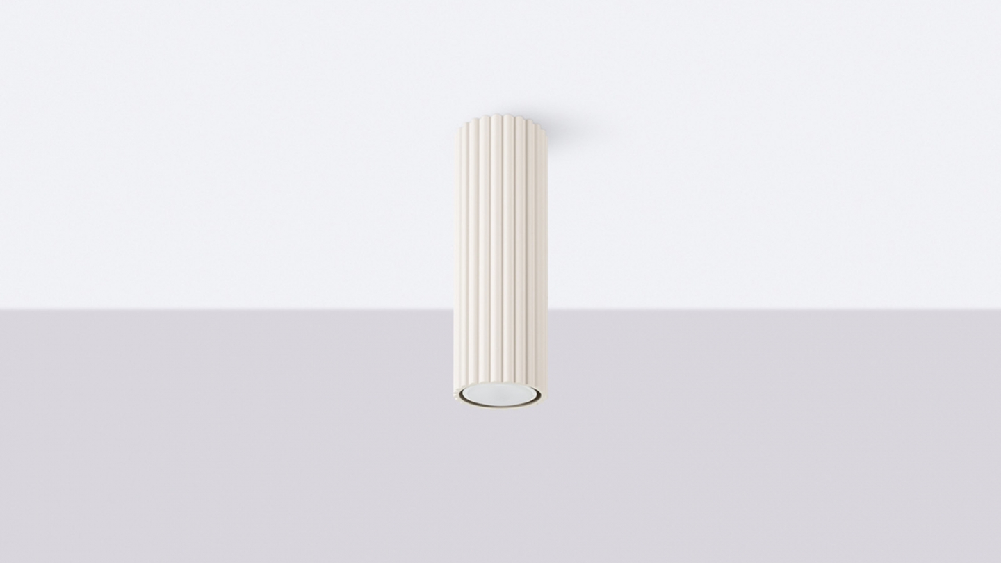 Plafonnier en aluminium cannelé 20 cm beige - Karbon Plafonnier en aluminium cannelé 20 cm beige - Karbon