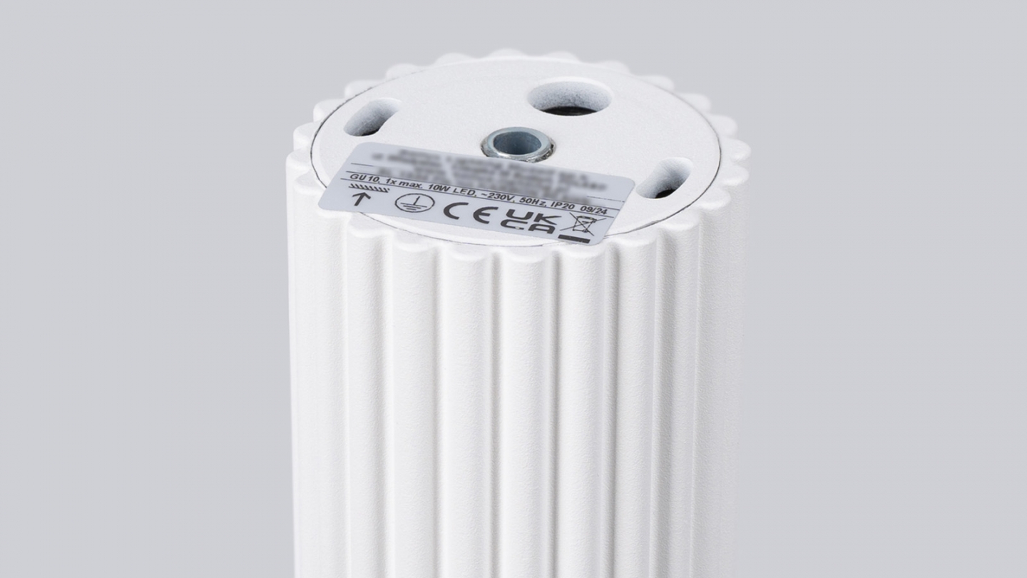 Plafonnier en aluminium cannelé 20 cm blanc - Karbon