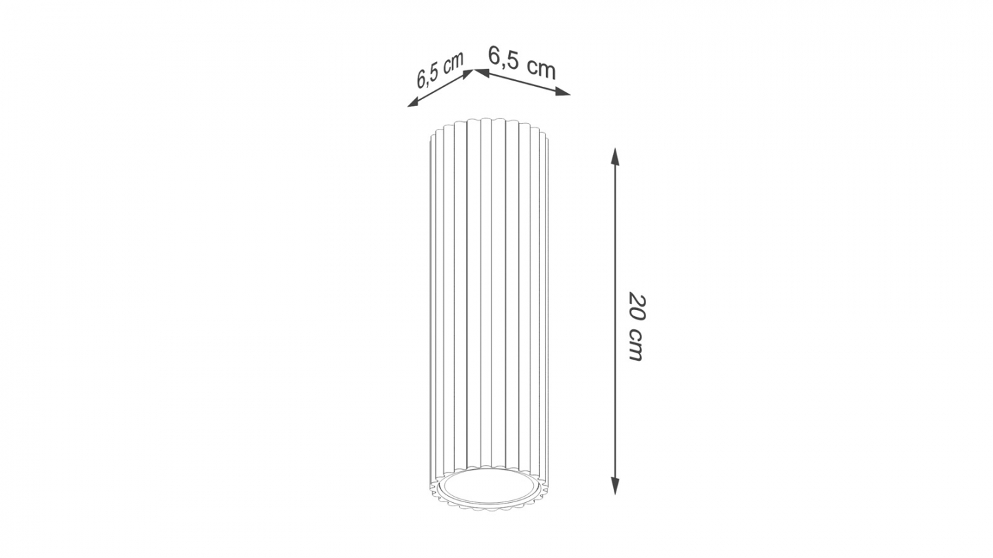 Plafonnier en aluminium cannelé 20 cm blanc - Karbon
