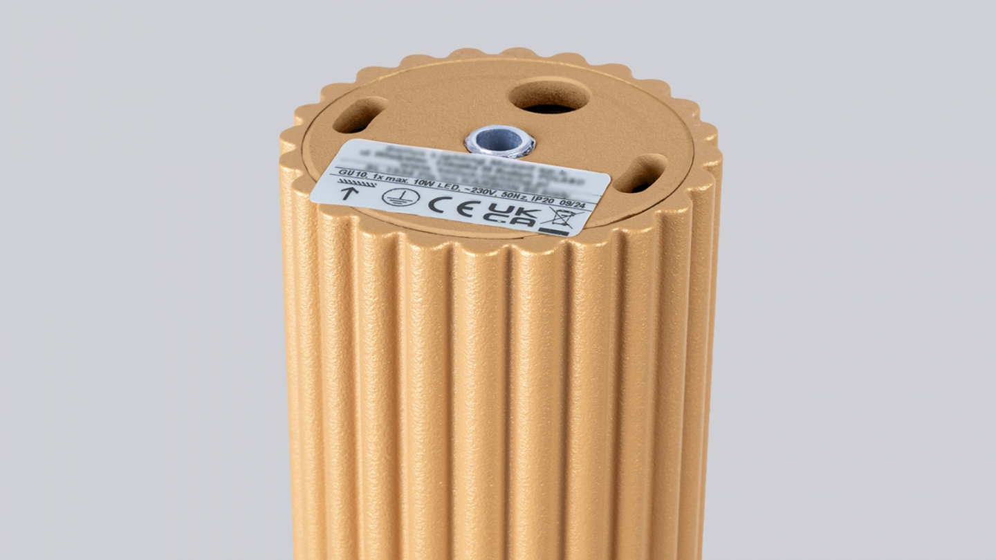 Plafonnier en aluminium cannelé 20 cm or - Karbon