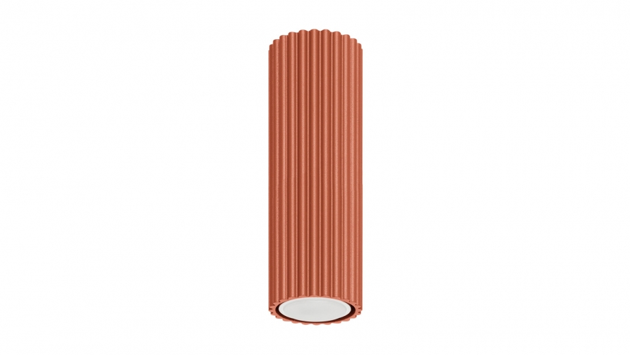 Plafonnier en aluminium cannelé 20 cm terracotta - Karbon