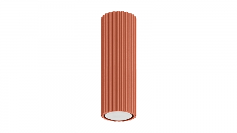 Plafonnier en aluminium cannelé 20 cm terracotta - Karbon