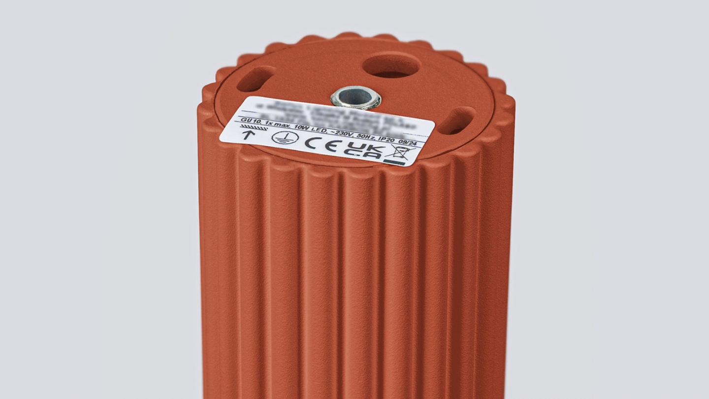 Plafonnier en aluminium cannelé 20 cm terracotta - Karbon