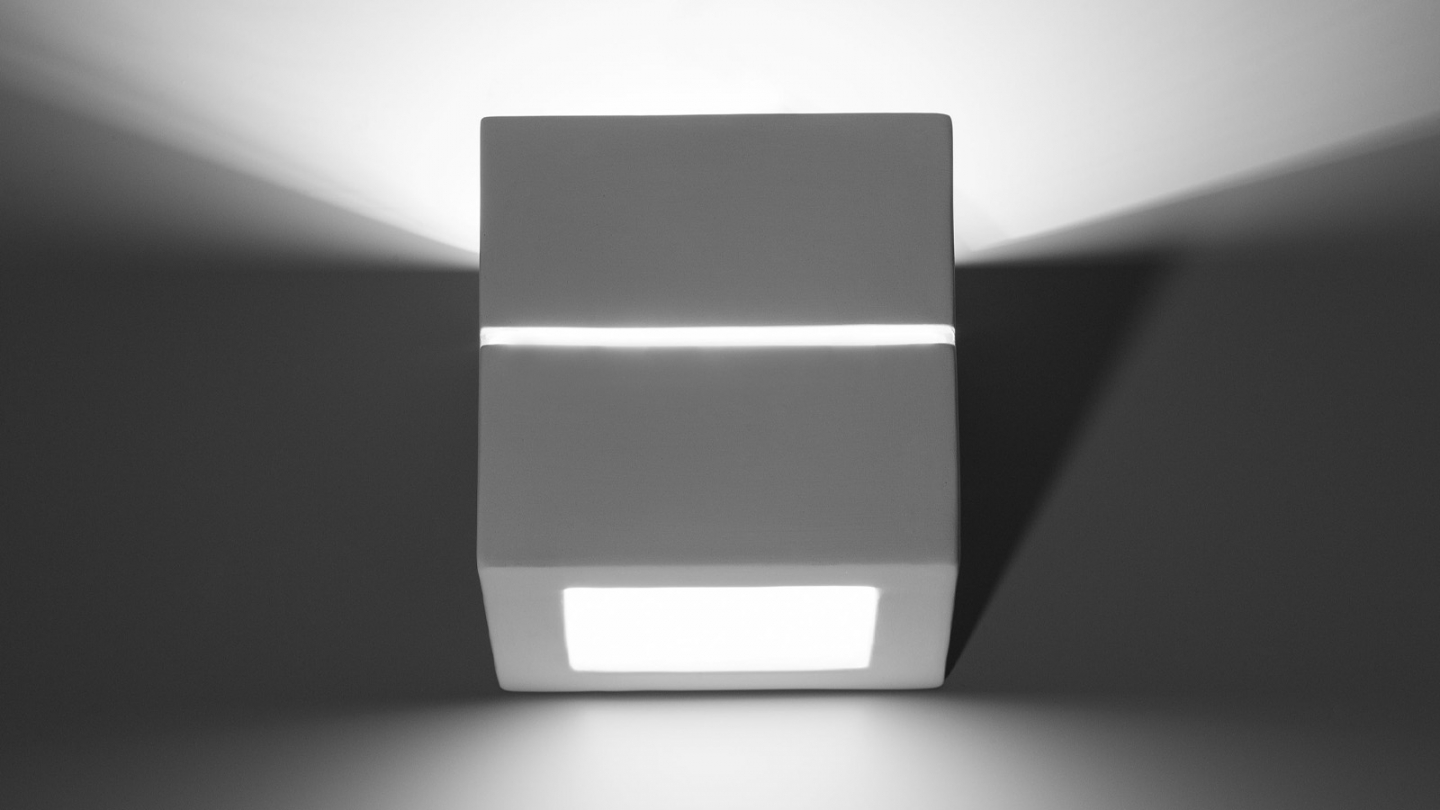 Applique cubique en céramique blanche - Leo