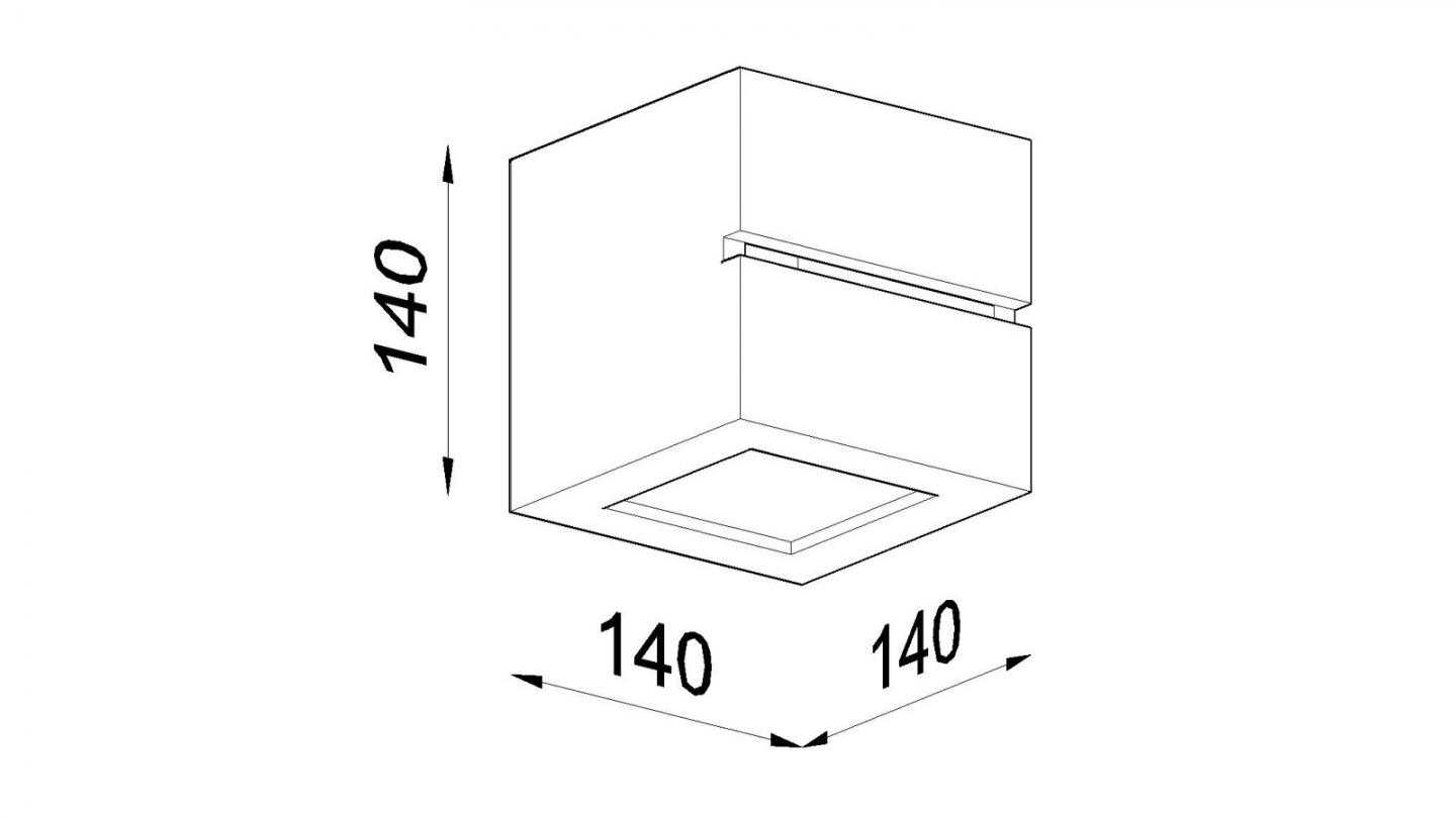 Applique cubique en céramique blanche - Leo