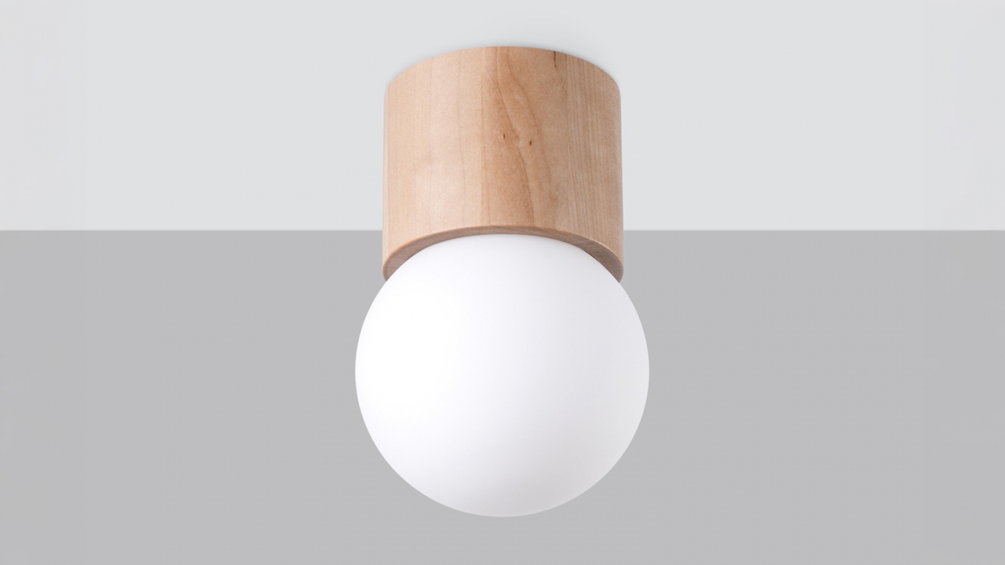 Plafonnier en bois naturel 19 cm - Boomo