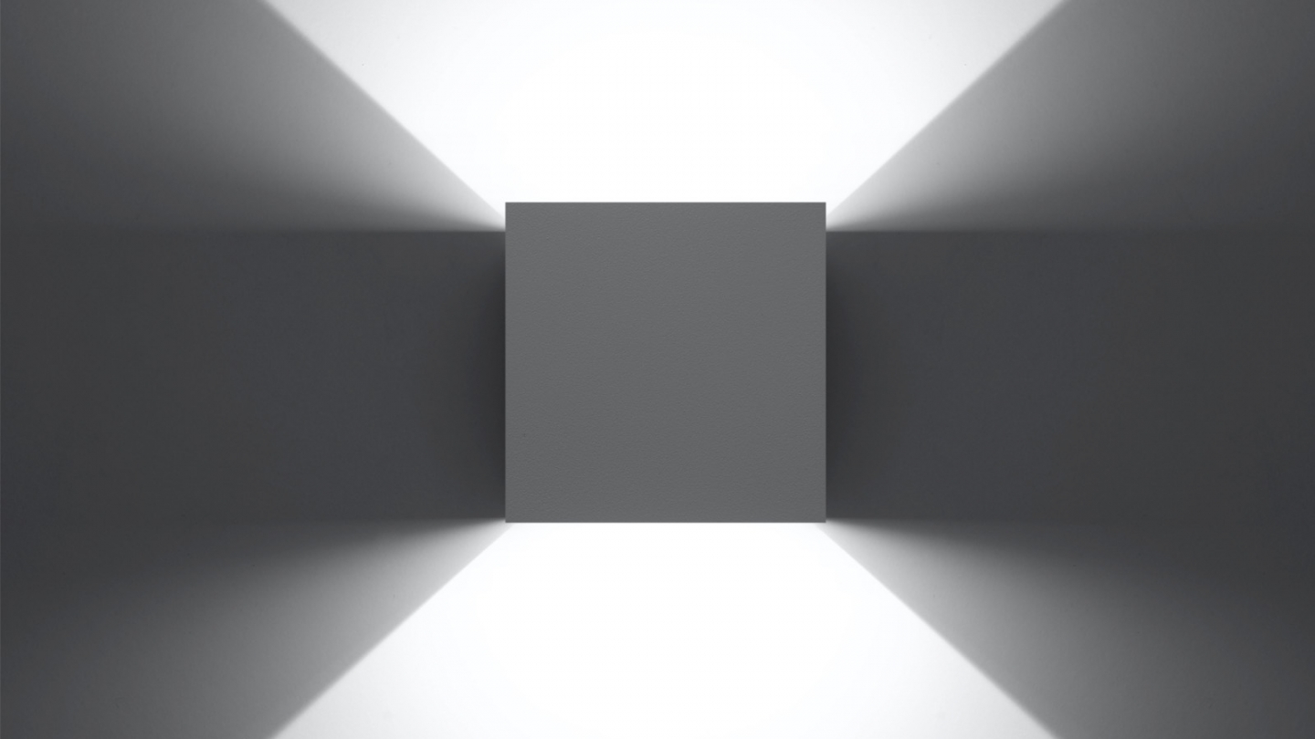 Applique cubique pour l'extérieur en aluminium blanc - Luca