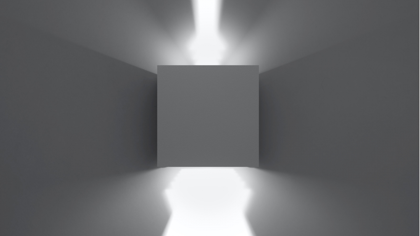 Applique cubique pour l'extérieur en aluminium blanc - Luca