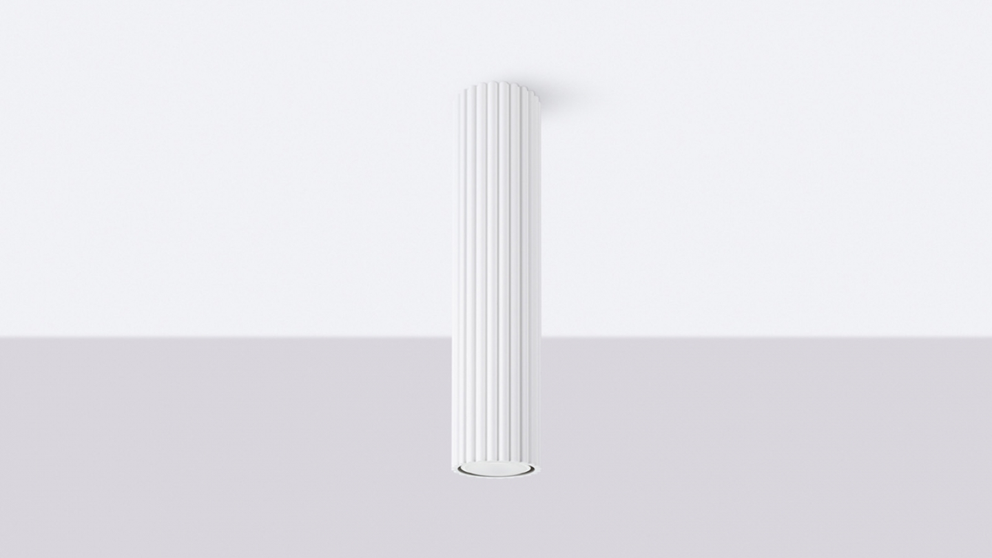 Plafonnier en aluminium cannelé 30 cm blanc - Karbon Plafonnier en aluminium cannelé 30 cm blanc - Karbon