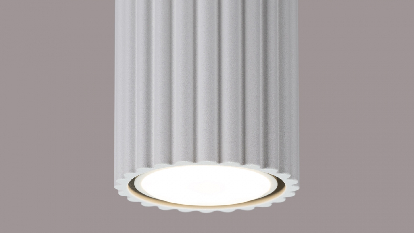 Plafonnier en aluminium cannelé 30 cm blanc - Karbon Plafonnier en aluminium cannelé 30 cm blanc - Karbon