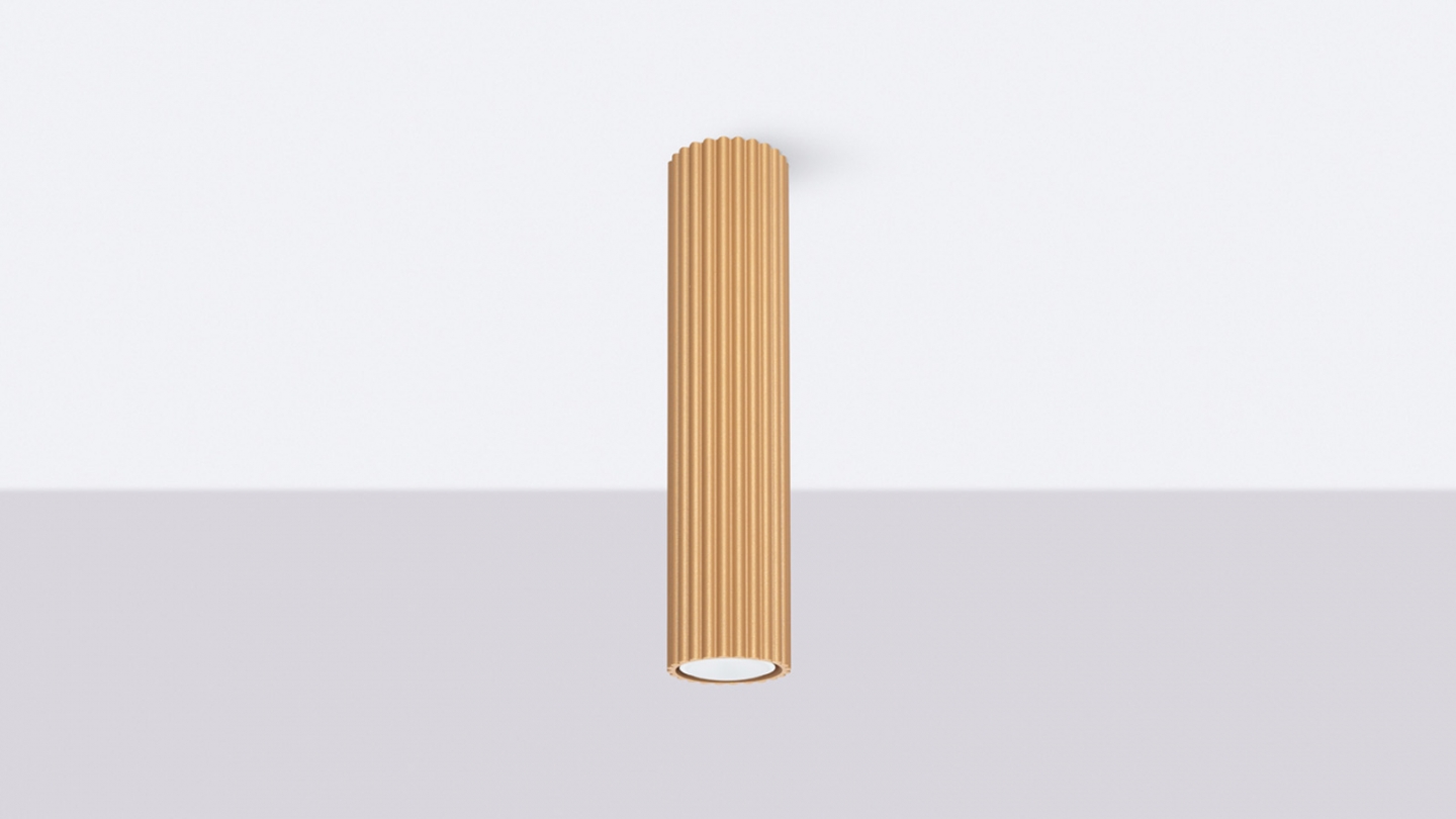 Plafonnier en aluminium cannelé 30 cm or - Karbon Plafonnier en aluminium cannelé 30 cm or - Karbon