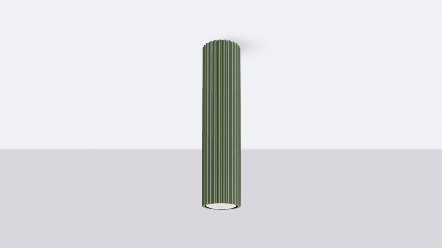 Plafonnier en aluminium cannelé 30 cm vert olive - Karbon Plafonnier en aluminium cannelé 30 cm vert olive - Karbon