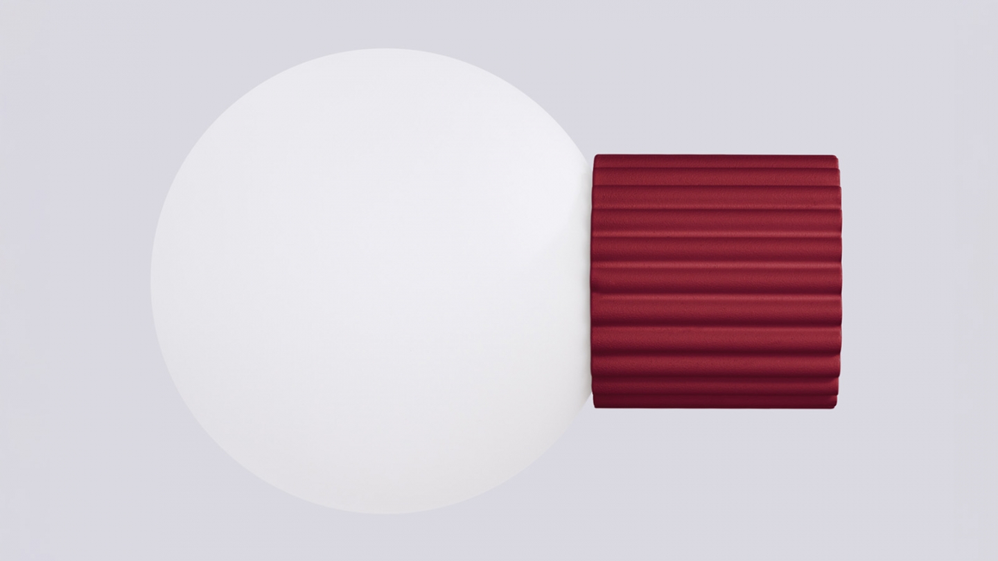 Applique en aluminium cannelé bordeaux - Halo