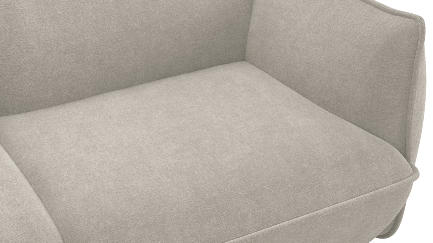 Canapé 3 places en tissu chenille beige - Lidia