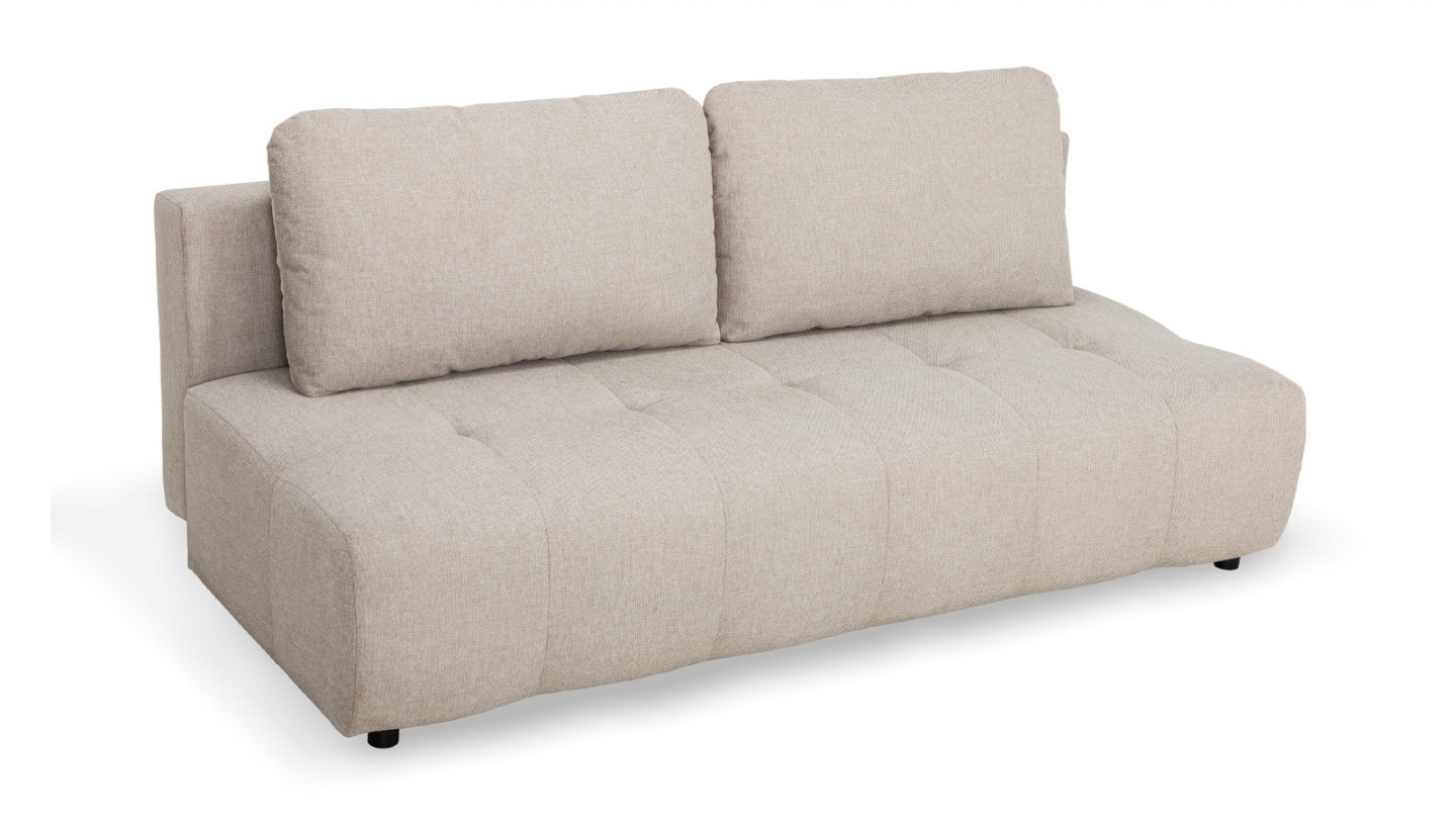 Canapé convertible 3 places en tissu beige - Sacha