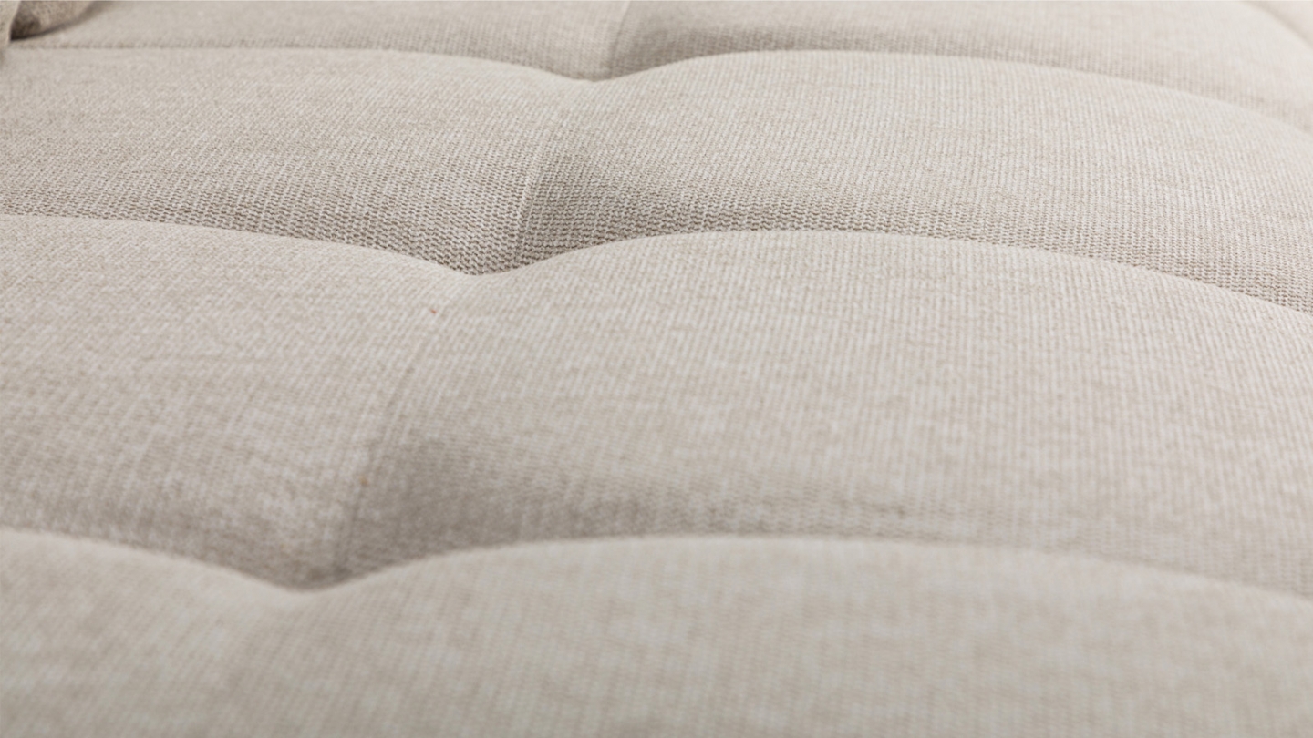 Canapé convertible 3 places en tissu beige - Sacha