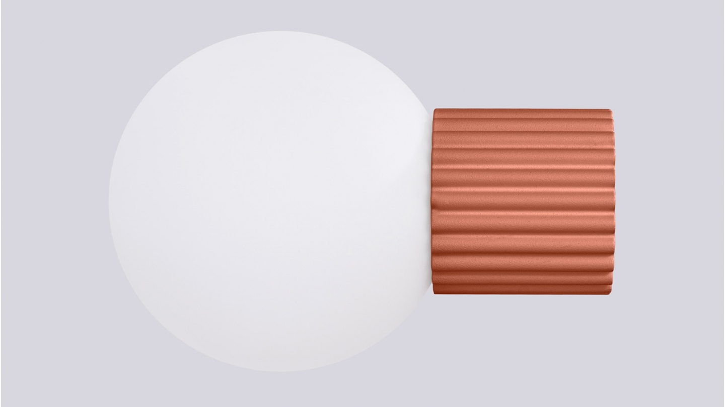 Applique en aluminium cannelé terracotta - Halo