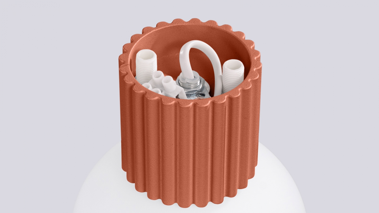 Applique en aluminium cannelé terracotta - Halo