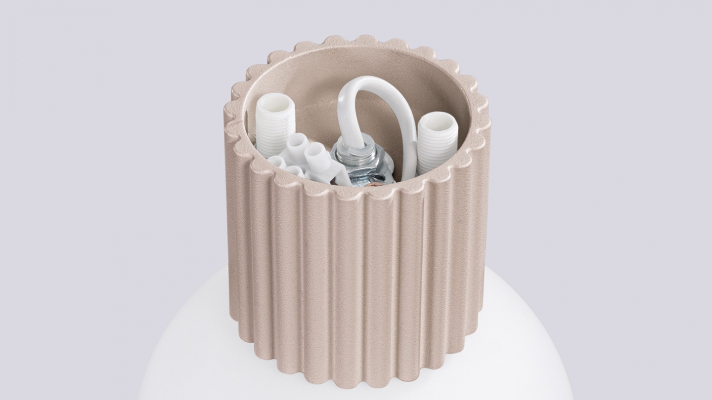 Applique en aluminium cannelé taupe - Halo