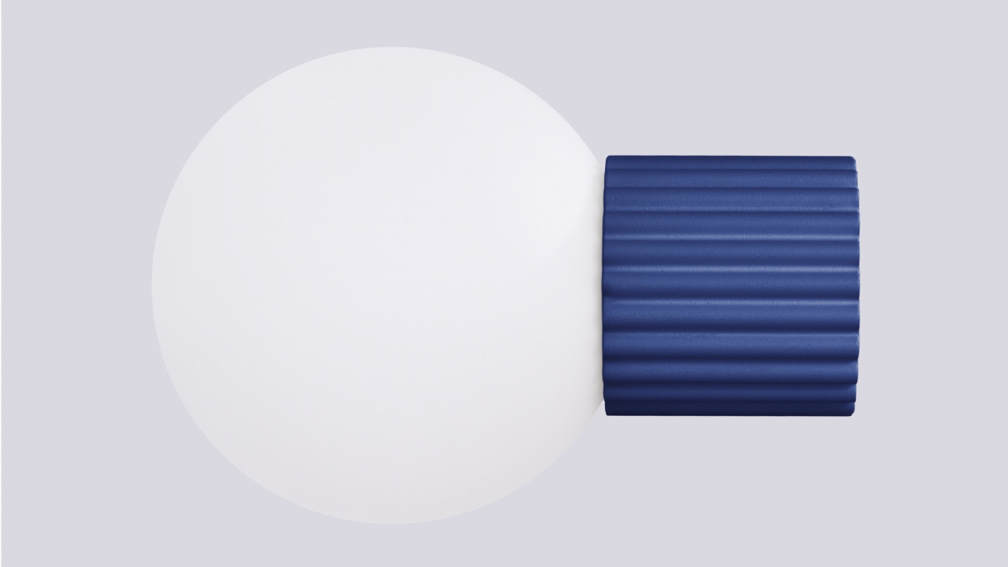 Applique en aluminium cannelé bleu marine - Halo