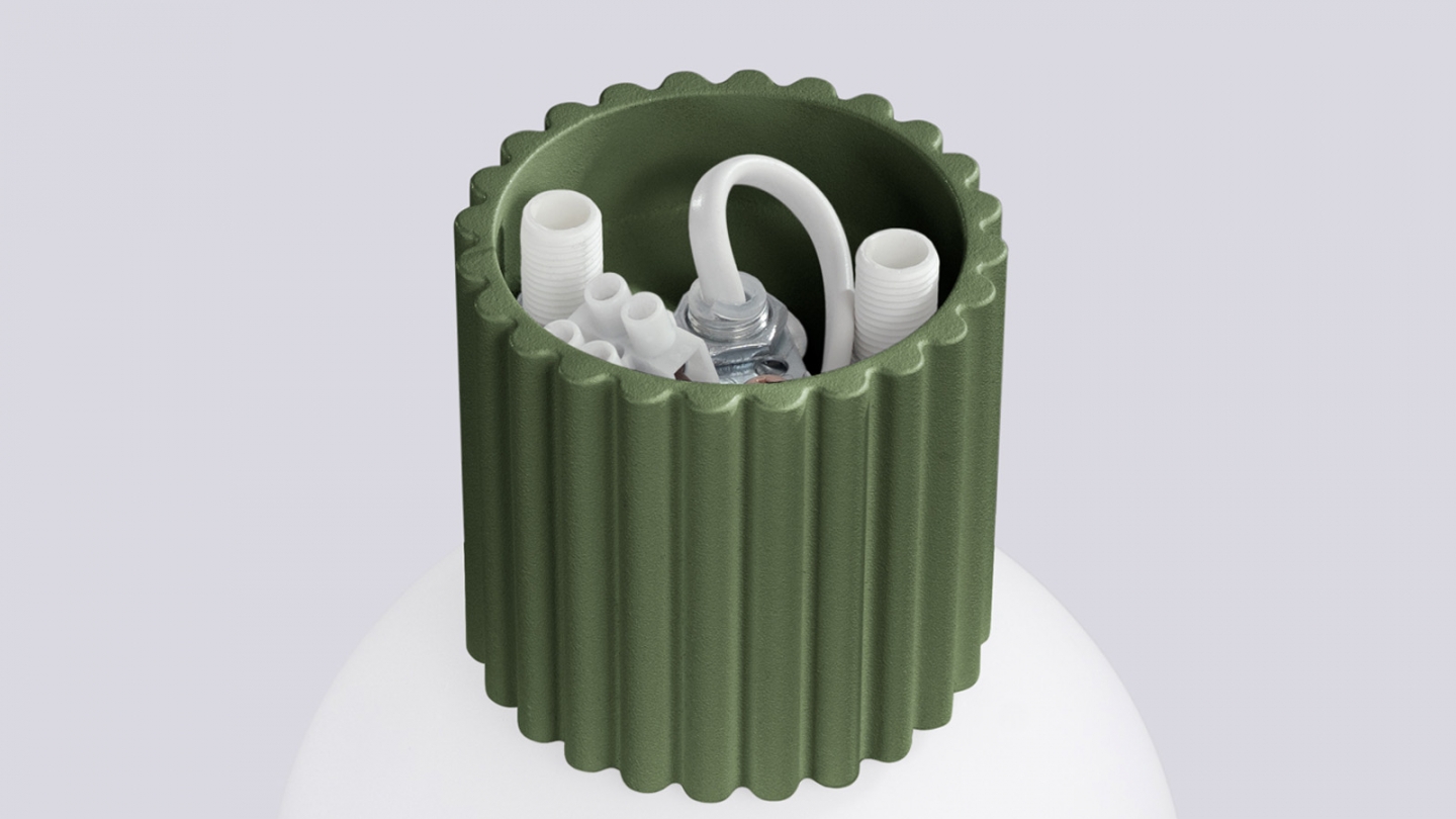 Applique en aluminium cannelé vert olive - Halo