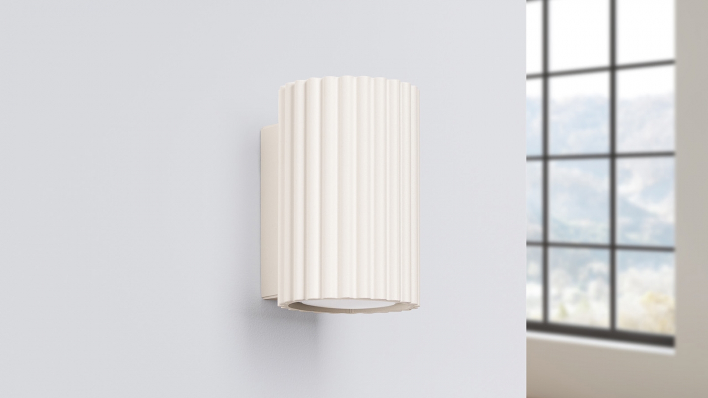 Applique en aluminium cannelé 10 cm beige - Karbon