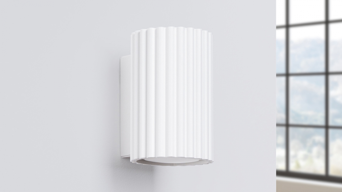 Applique en aluminium cannelé 10 cm blanc - Karbon