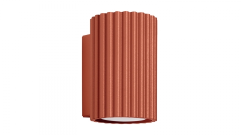 Applique en aluminium cannelé 10 cm terracotta - Karbon