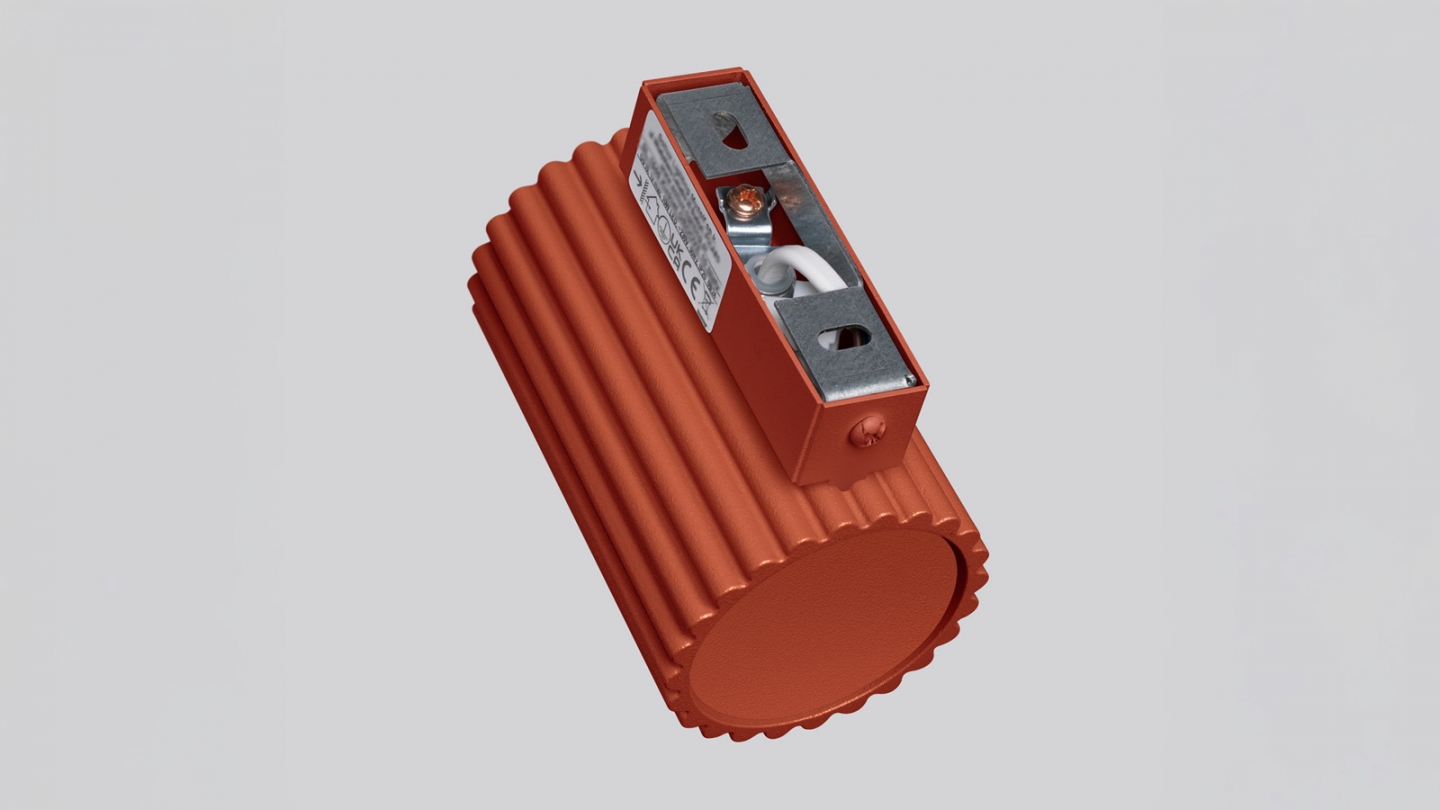 Applique en aluminium cannelé 10 cm terracotta - Karbon