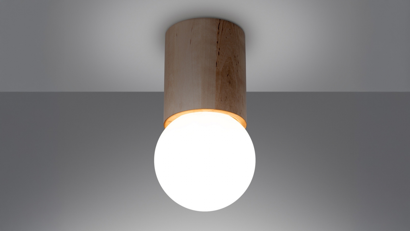 Plafonnier en bois naturel 23 cm - Boomo