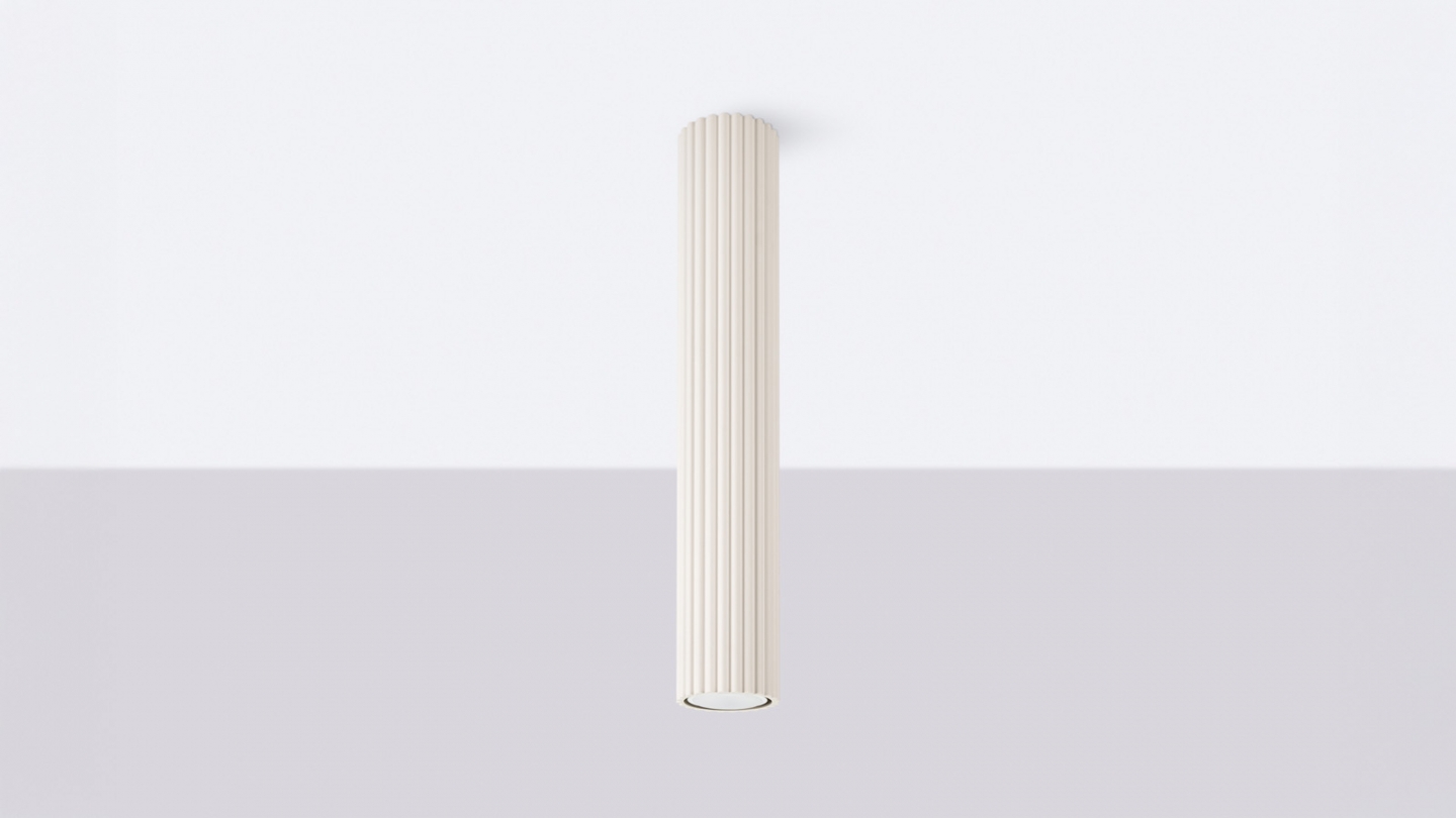 Plafonnier en aluminium cannelé 40 cm beige - Karbon Plafonnier en aluminium cannelé 40 cm beige - Karbon