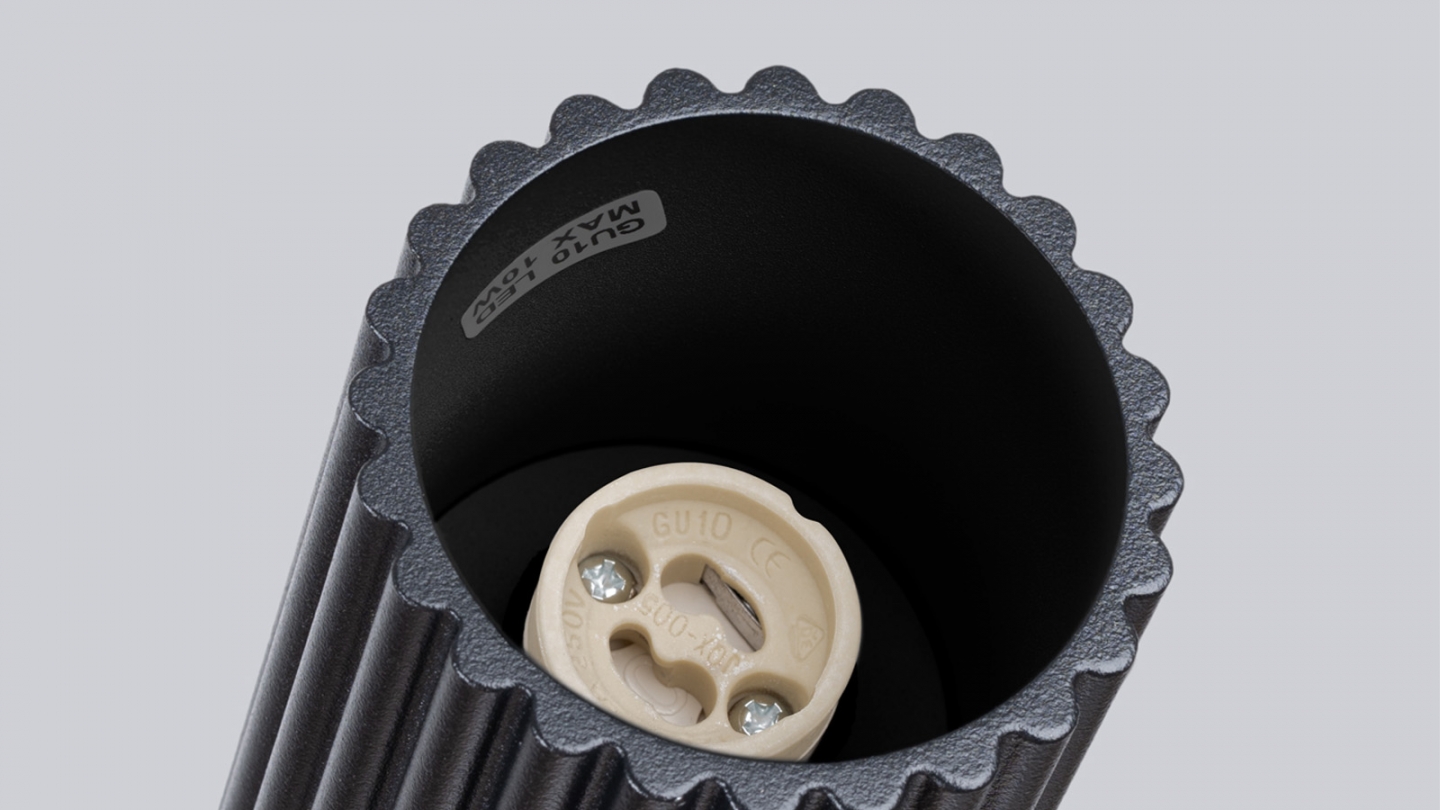 Plafonnier en aluminium cannelé 40 cm noir - Karbon Plafonnier en aluminium cannelé 40 cm noir - Karbon