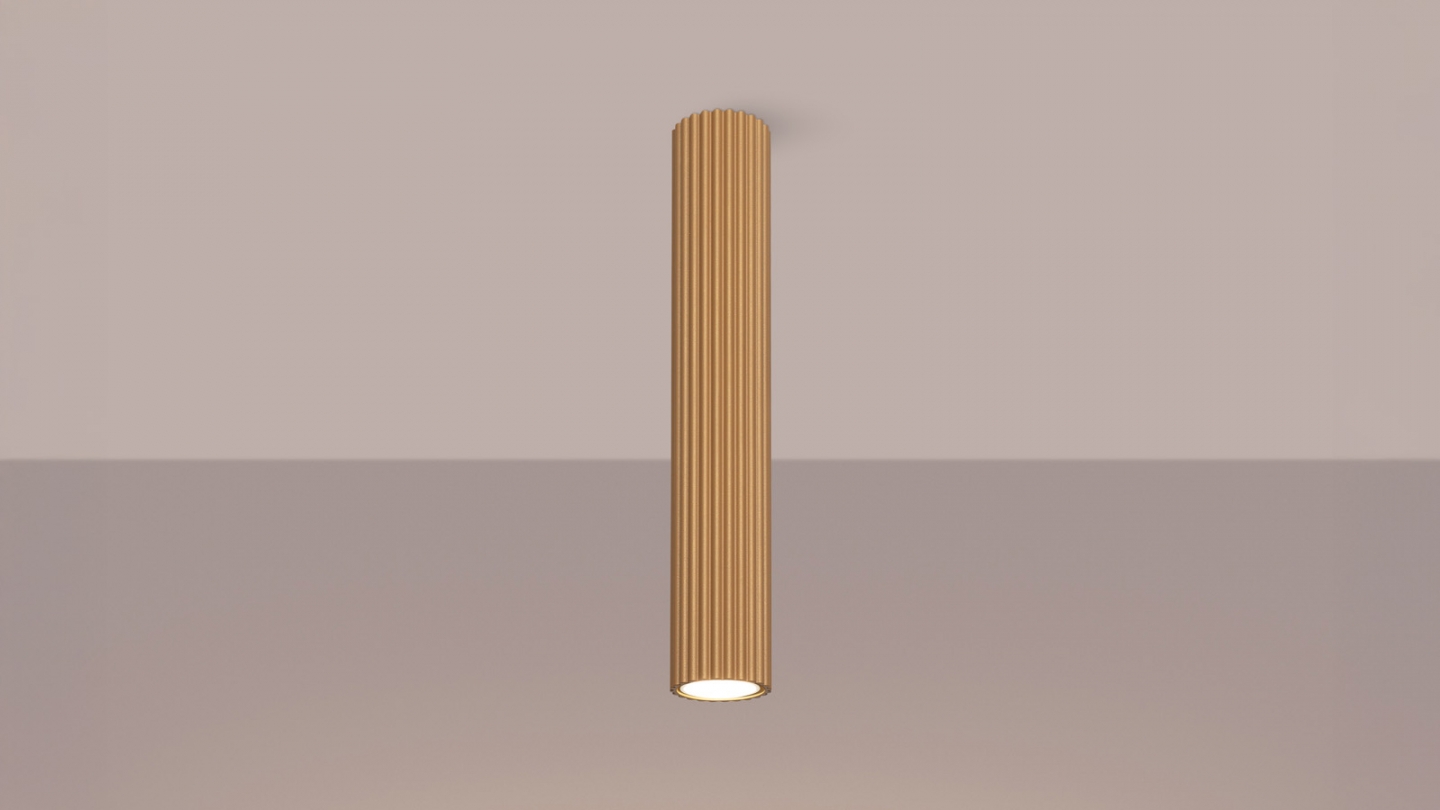 Plafonnier en aluminium cannelé 40 cm or - Karbon Plafonnier en aluminium cannelé 40 cm or - Karbon