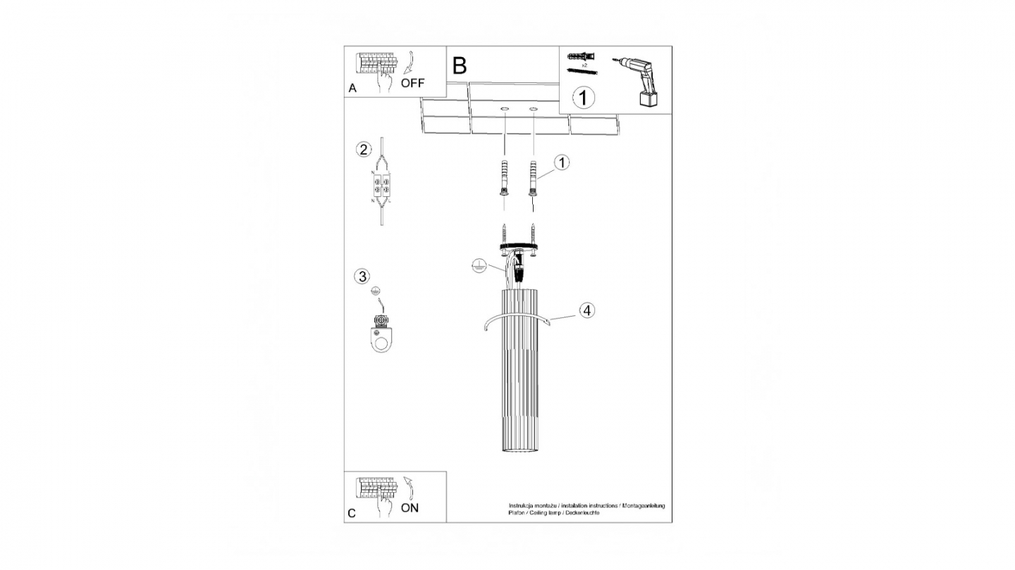 Plafonnier en aluminium cannelé 40 cm or - Karbon Plafonnier en aluminium cannelé 40 cm or - Karbon