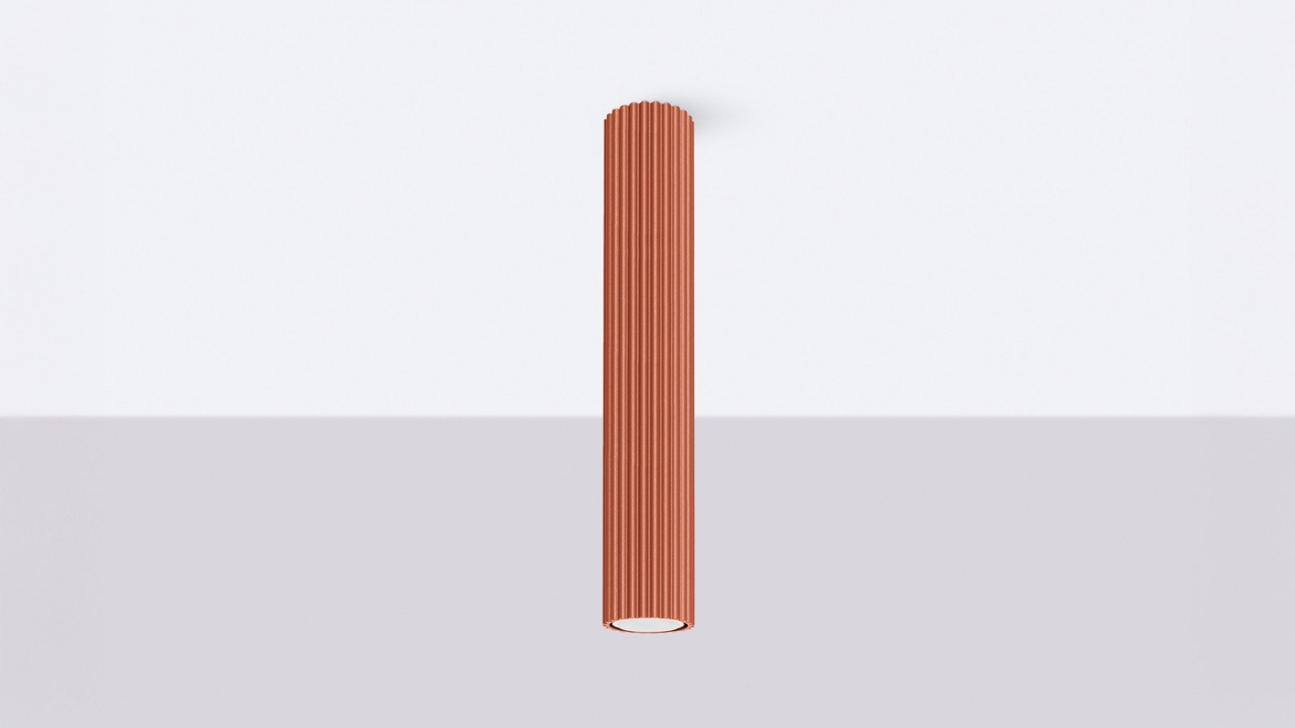 Plafonnier en aluminium cannelé 40 cm terracotta - Karbon Plafonnier en aluminium cannelé 40 cm terracotta - Karbon