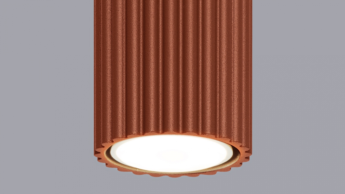 Plafonnier en aluminium cannelé 40 cm terracotta - Karbon Plafonnier en aluminium cannelé 40 cm terracotta - Karbon