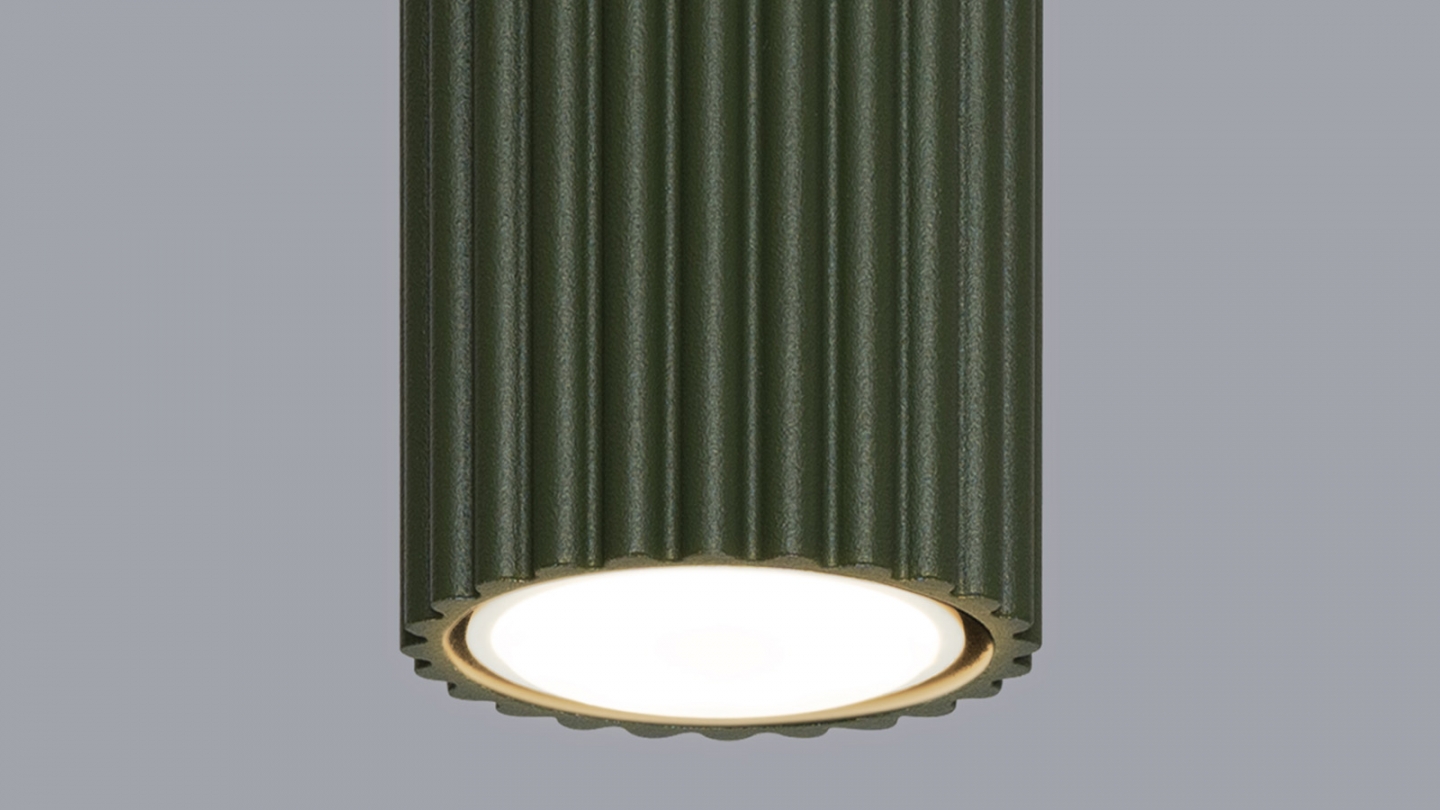 Plafonnier en aluminium cannelé 40 cm vert olive - Karbon Plafonnier en aluminium cannelé 40 cm vert olive - Karbon