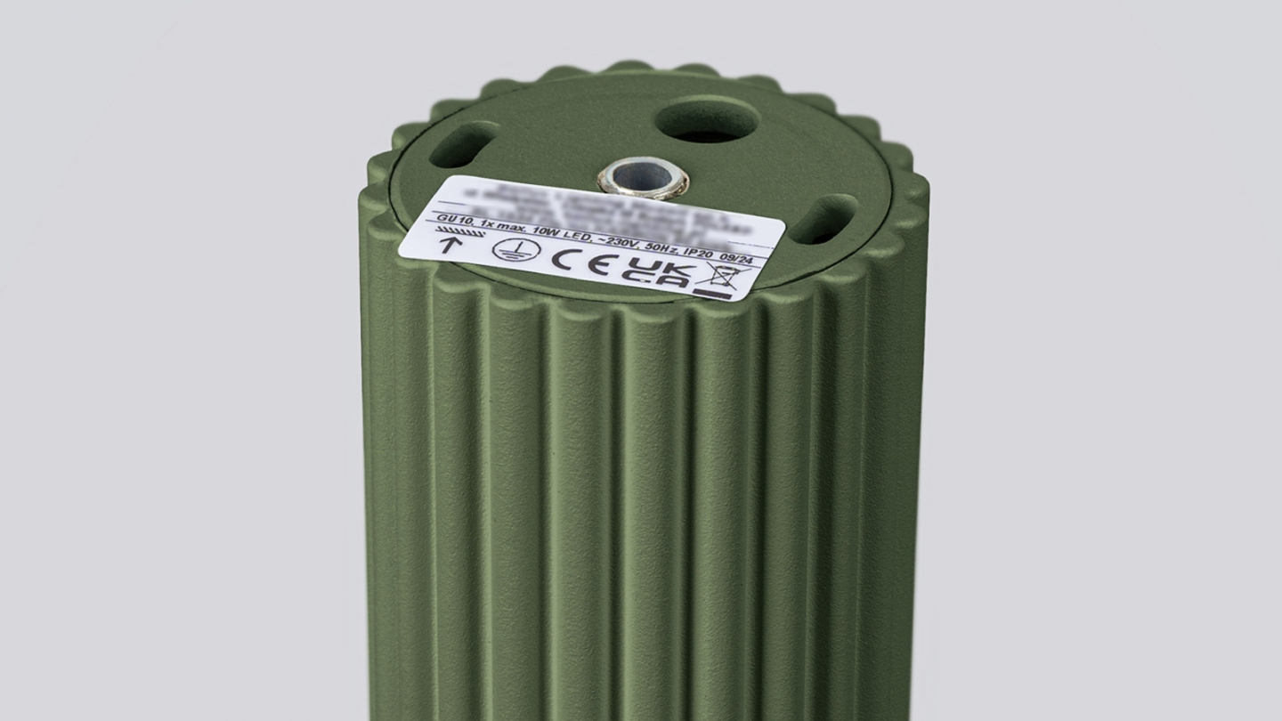 Plafonnier en aluminium cannelé 40 cm vert olive - Karbon Plafonnier en aluminium cannelé 40 cm vert olive - Karbon