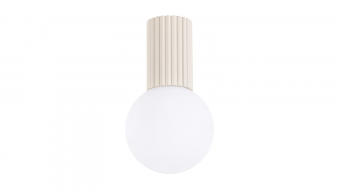 Plafonnier en aluminium cannelé beige - Halo