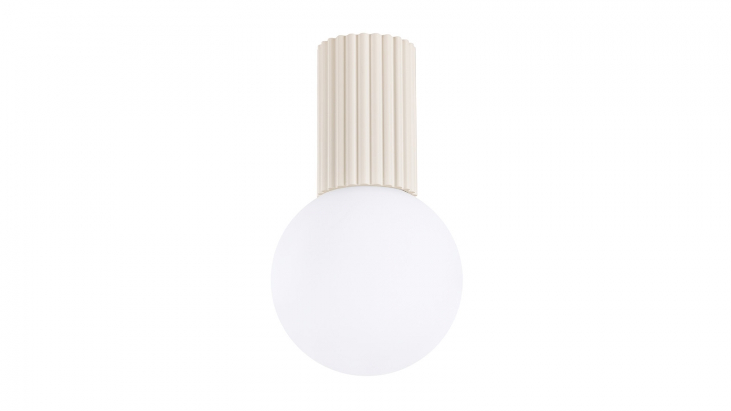 Plafonnier en aluminium cannelé beige - Halo