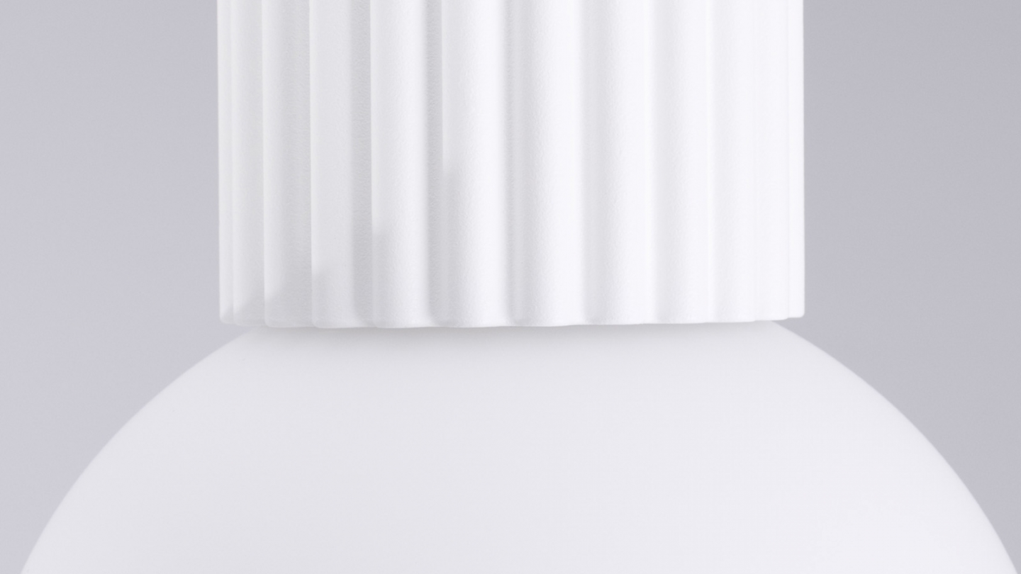 Plafonnier en aluminium cannelé blanc - Halo