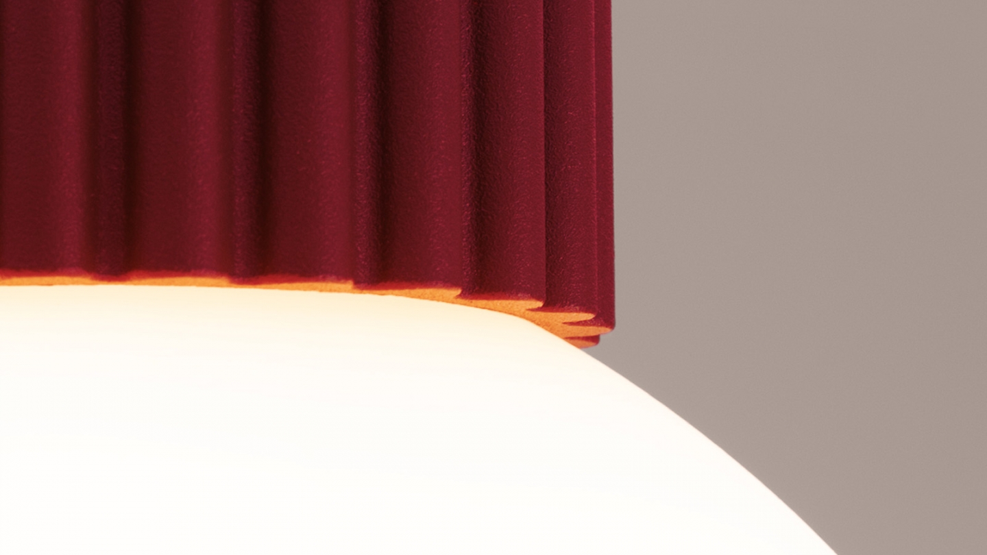 Plafonnier en aluminium cannelé Bordeaux - Halo