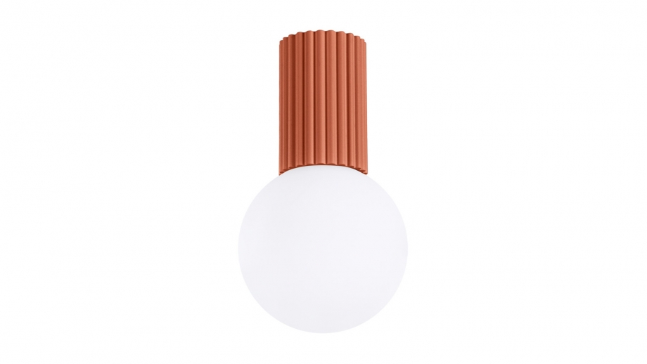 Plafonnier en aluminium cannelé terracotta - Halo